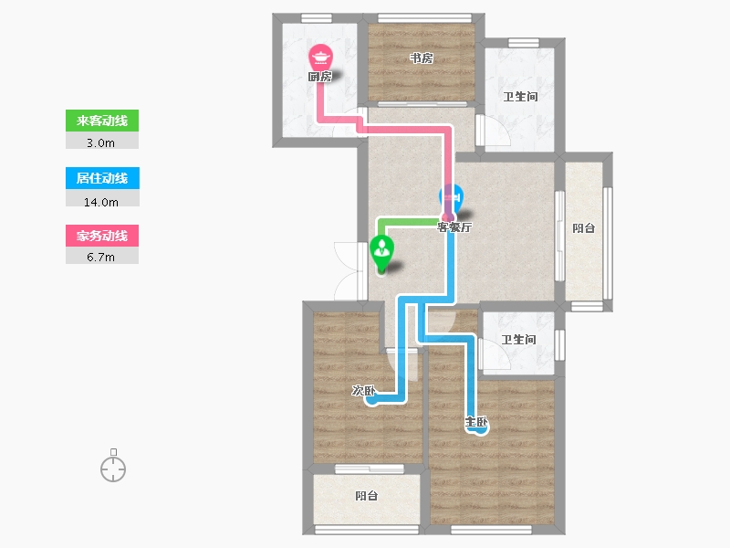 浙江省-杭州市-尚雅府-89.00-户型库-动静线