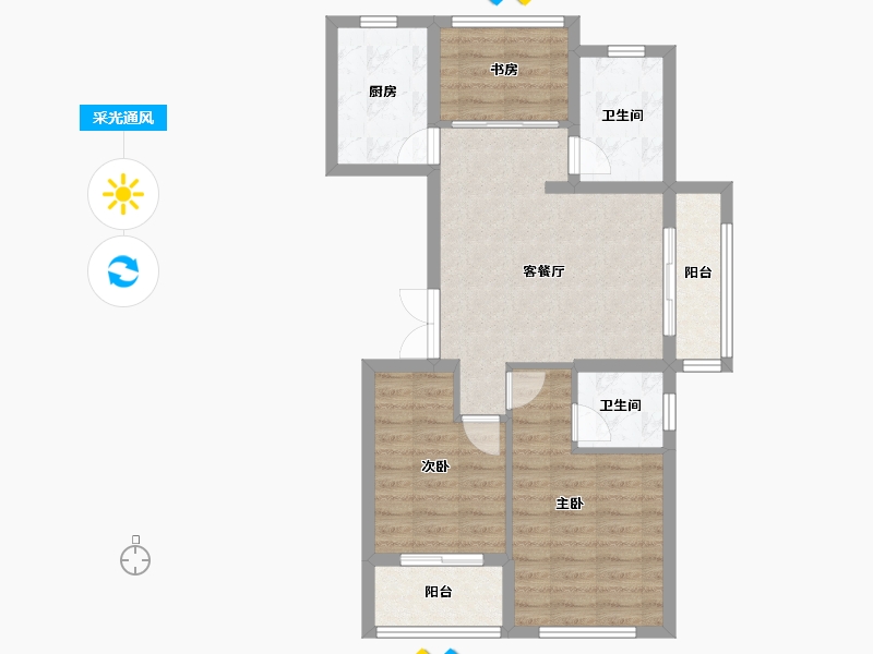 浙江省-杭州市-尚雅府-89.00-户型库-采光通风