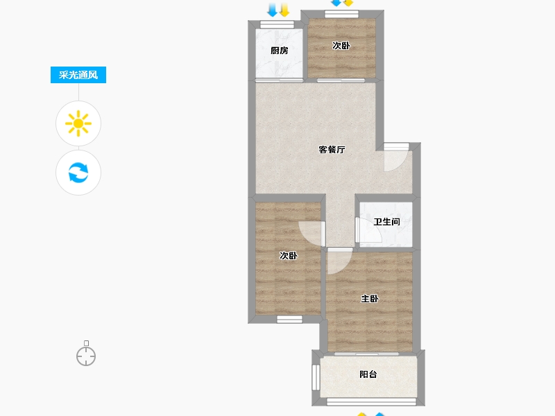 浙江省-温州市-下吕浦-二区-86.00-户型库-采光通风