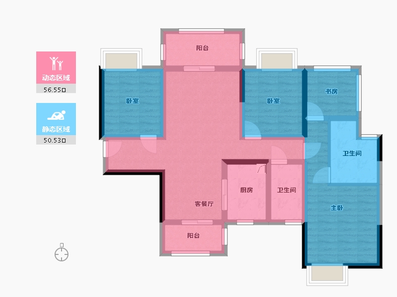 广西壮族自治区-柳州市-彰泰江与城-98.00-户型库-动静分区