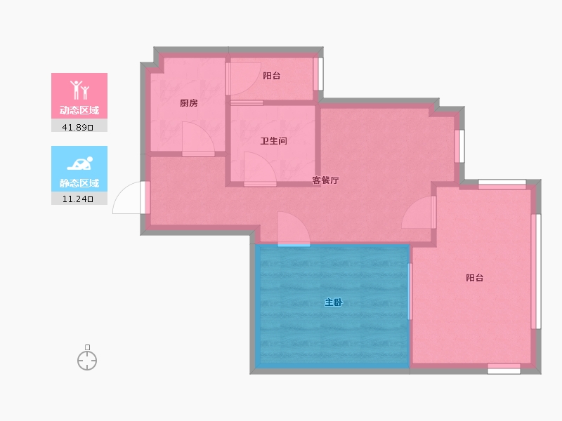 四川省-成都市-华宇阳光水岸-45.40-户型库-动静分区