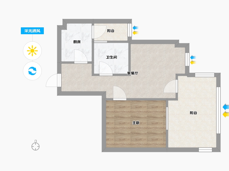 四川省-成都市-华宇阳光水岸-45.40-户型库-采光通风