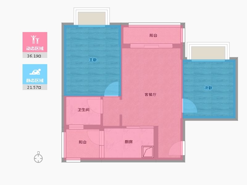 贵州省-贵阳市-花果园-Q区-55.00-户型库-动静分区