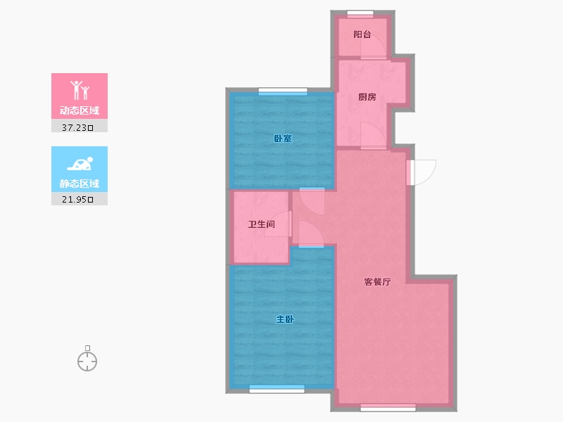 吉林省-长春市-奥体玉园-65.00-户型库-动静分区