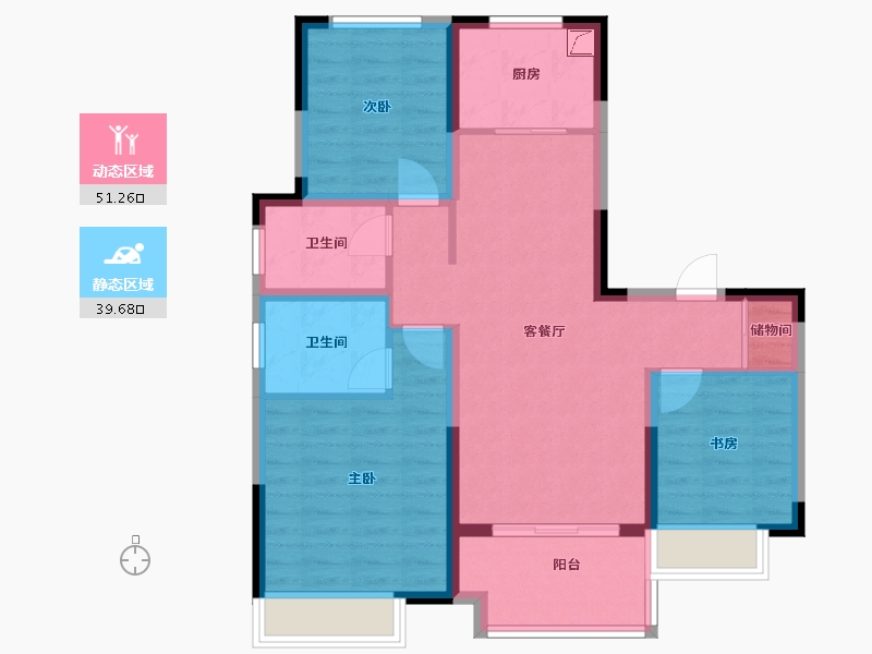 安徽省-合肥市-金大地禧悦新城-80.49-户型库-动静分区