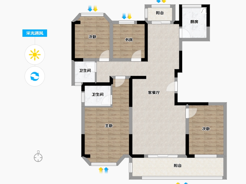 云南省-曲靖市-西河湾-112.00-户型库-采光通风