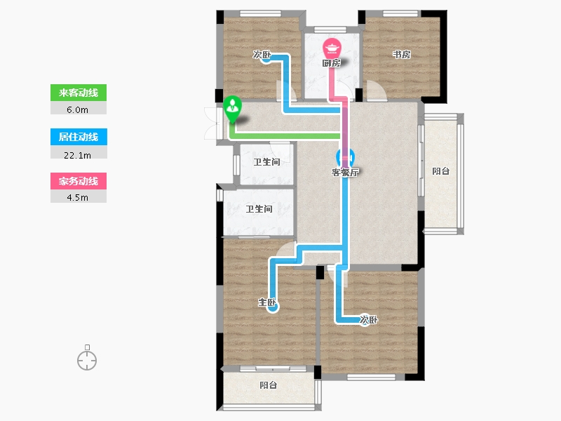 浙江省-衢州市-招贤里-109.00-户型库-动静线