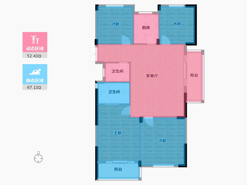 浙江省-衢州市-招贤里-109.00-户型库-动静分区