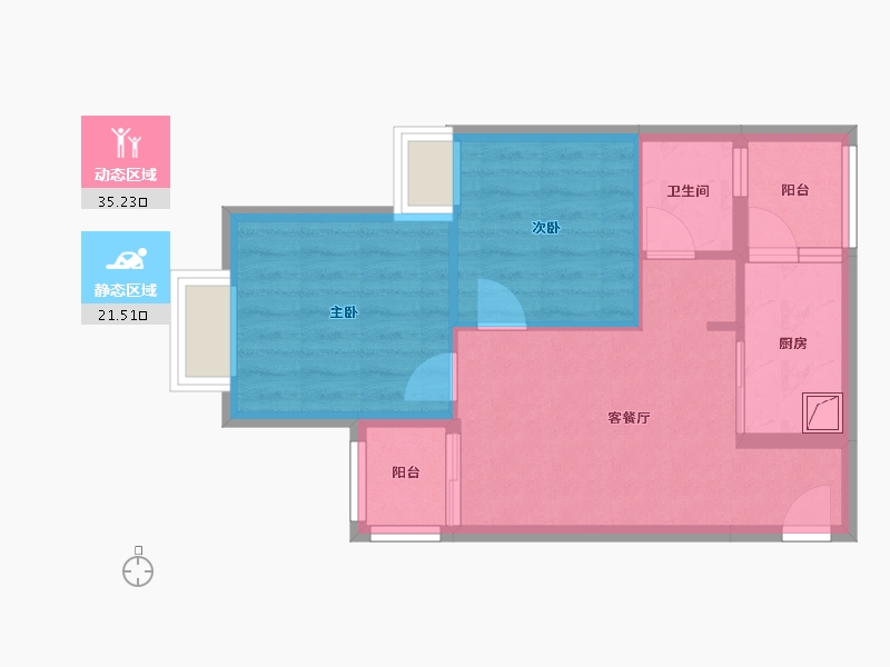 贵州省-贵阳市-花果园-Q区-55.00-户型库-动静分区