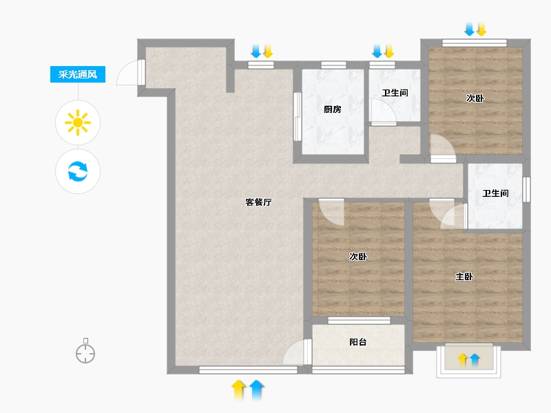 山东省-滨州市-学府名著-103.60-户型库-采光通风