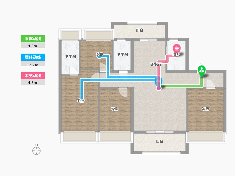 安徽省-阜阳市-临泉碧桂园-125.00-户型库-动静线