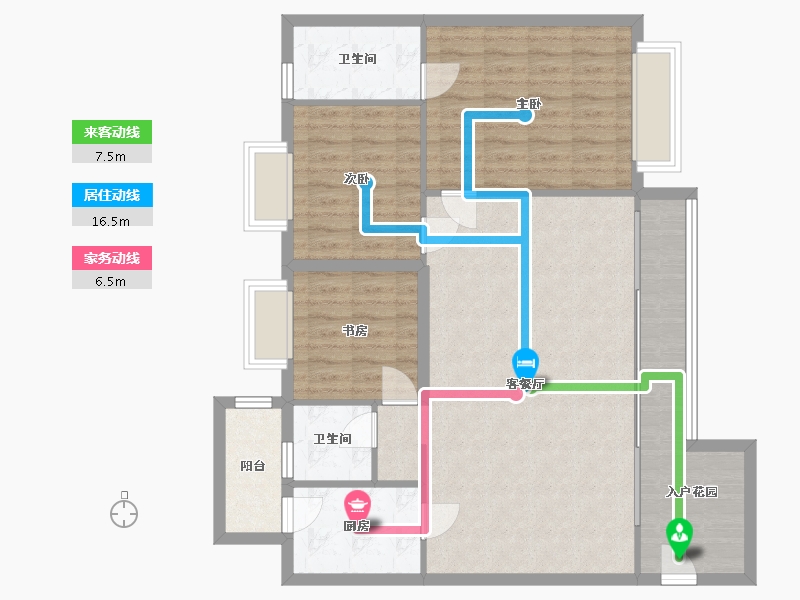 贵州省-贵阳市-花果园-Q区-105.00-户型库-动静线