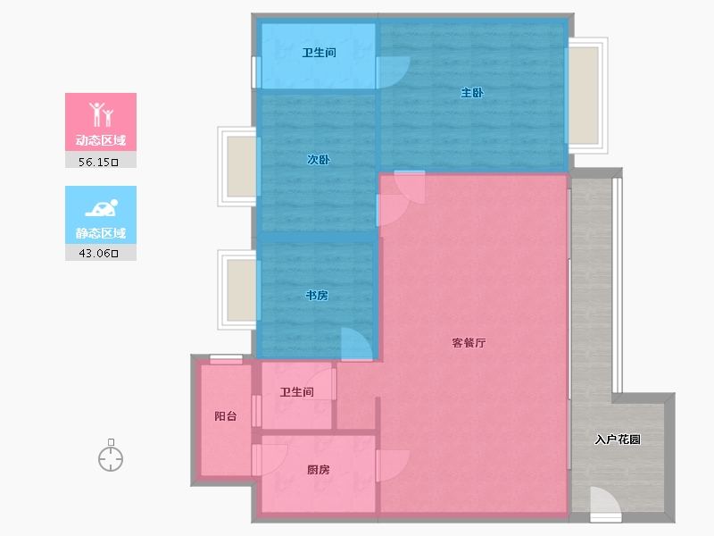 贵州省-贵阳市-花果园-Q区-105.00-户型库-动静分区