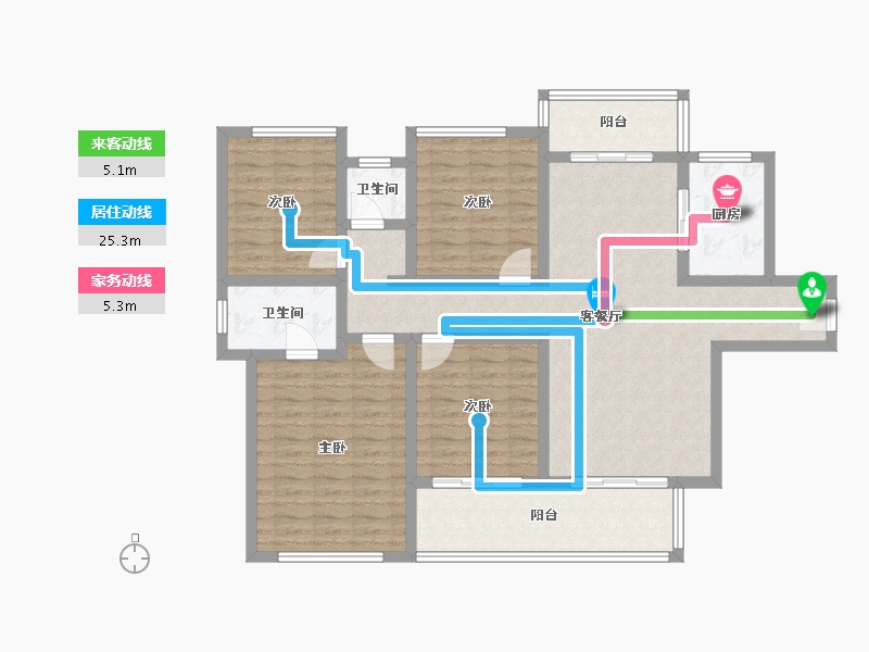 陕西省-宝鸡市-水木华院-130.00-户型库-动静线