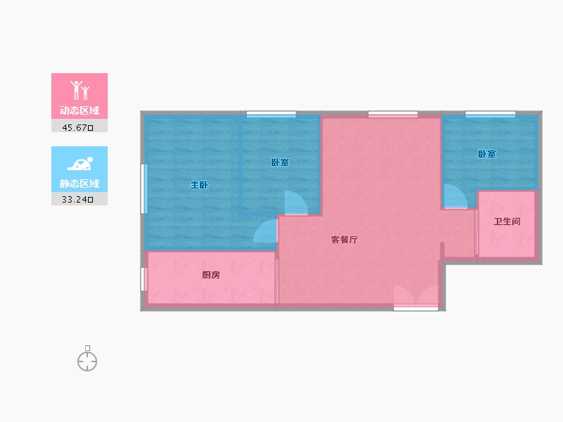 新疆维吾尔自治区-乌鲁木齐市-米古里-82.00-户型库-动静分区