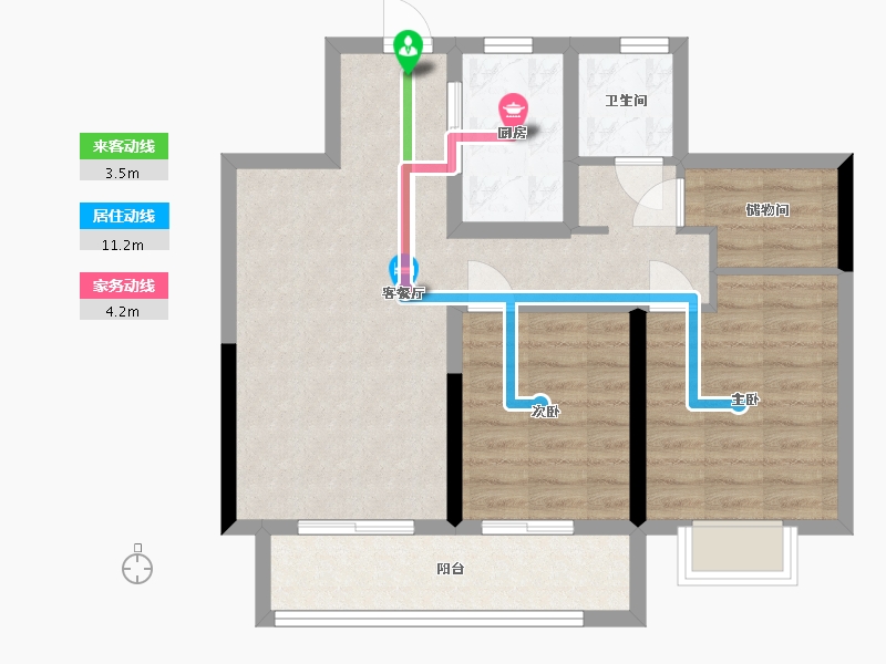 云南省-昭通市-融创九棠府-75.00-户型库-动静线