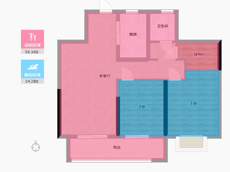 云南省-昭通市-融创九棠府-75.00-户型库-动静分区