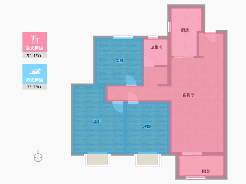 河北省-唐山市-新城瑞府-77.00-户型库-动静分区