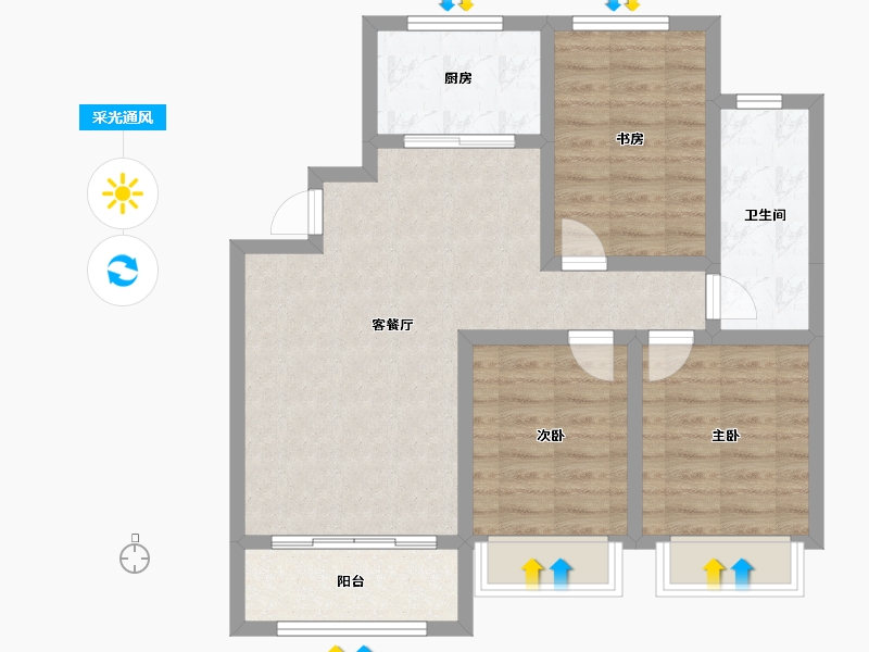 甘肃省-定西市-天正开元华府-97.30-户型库-采光通风