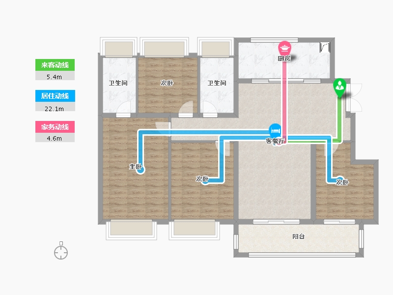 江苏省-南通市-卓越府-125.00-户型库-动静线