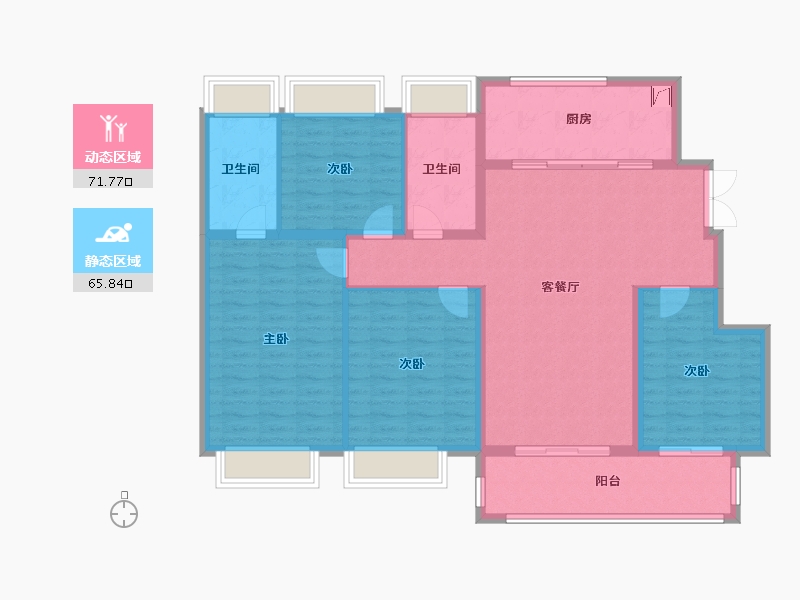 江苏省-南通市-卓越府-125.00-户型库-动静分区