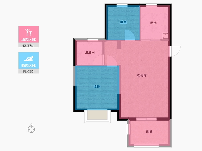 上海-上海市-黄渡春城美和雅苑-53.93-户型库-动静分区