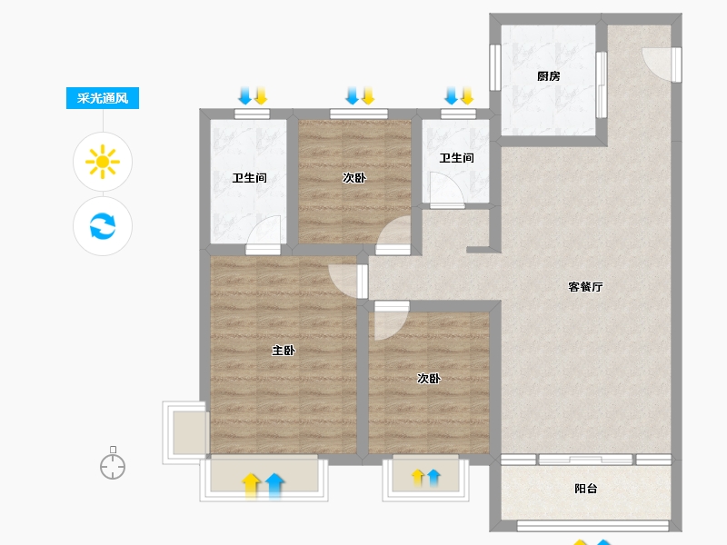 陕西省-安康市-天一城市之光-118.00-户型库-采光通风