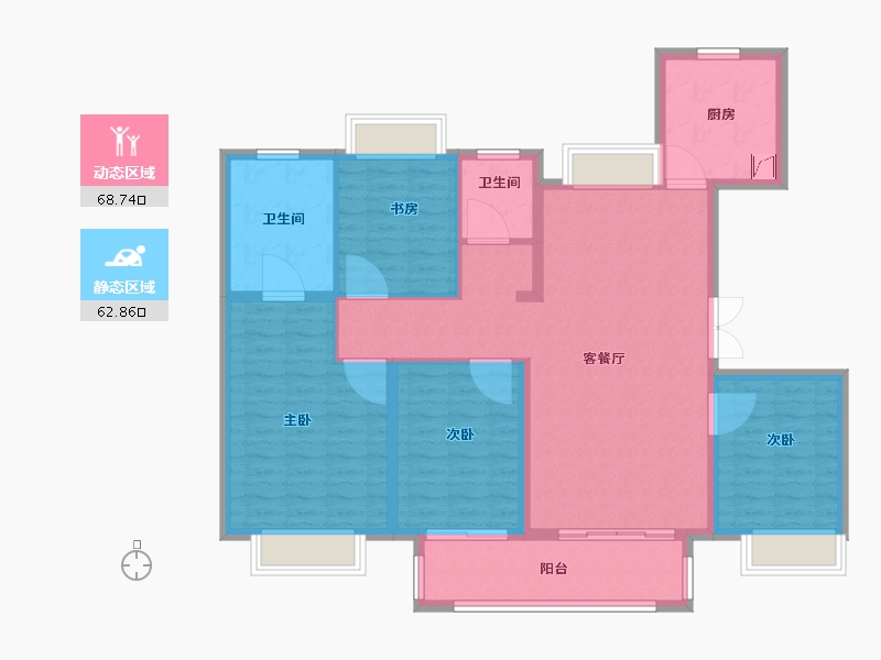 江苏省-无锡市-公园悦府-119.00-户型库-动静分区