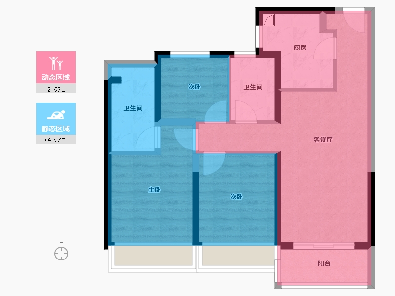 上海-上海市-中海臻如府-71.70-户型库-动静分区