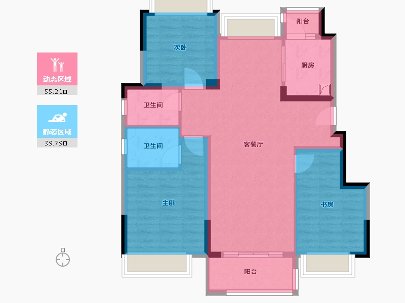 四川省-广安市-中梁西溪首府-89.00-户型库-动静分区