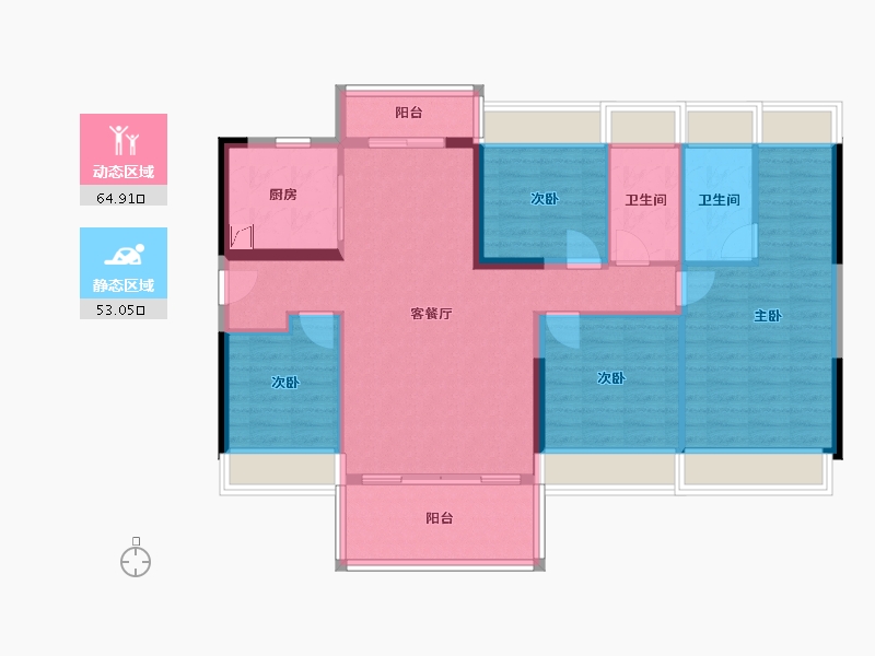 广东省-肇庆市-德庆碧桂园城市之光-108.00-户型库-动静分区