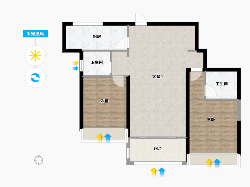 湖南省-永州市-清华园-100.12-户型库-采光通风