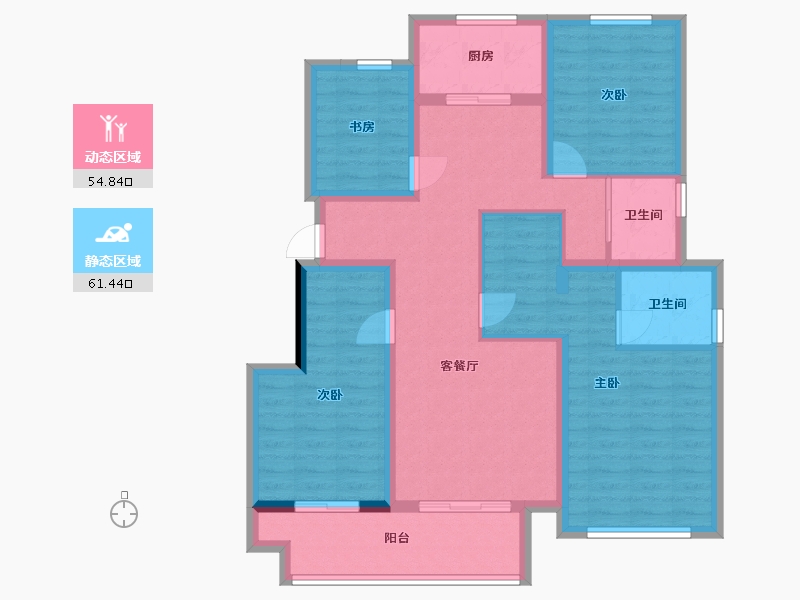 浙江省-嘉兴市-翰林学府-110.00-户型库-动静分区