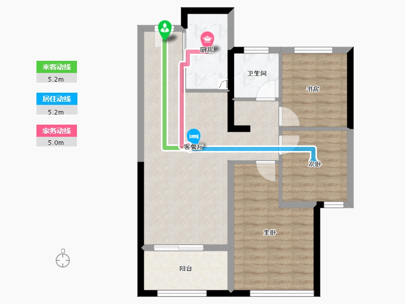 河南省-郑州市-绿都澜湾椿园-71.00-户型库-动静线