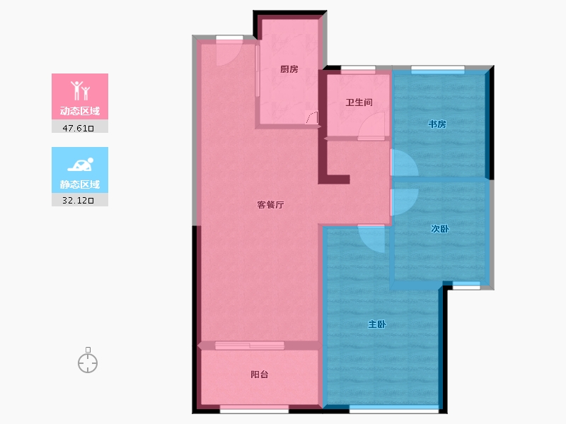 河南省-郑州市-绿都澜湾椿园-71.00-户型库-动静分区