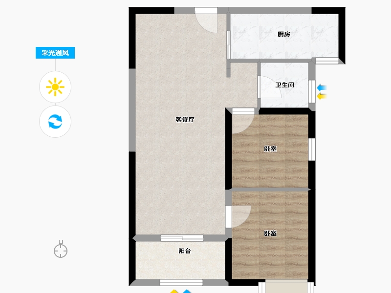 河南省-郑州市-万华城-63.20-户型库-采光通风