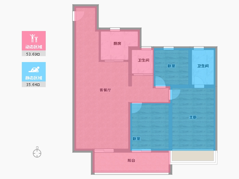 河南省-郑州市-大正·水晶森林-79.20-户型库-动静分区