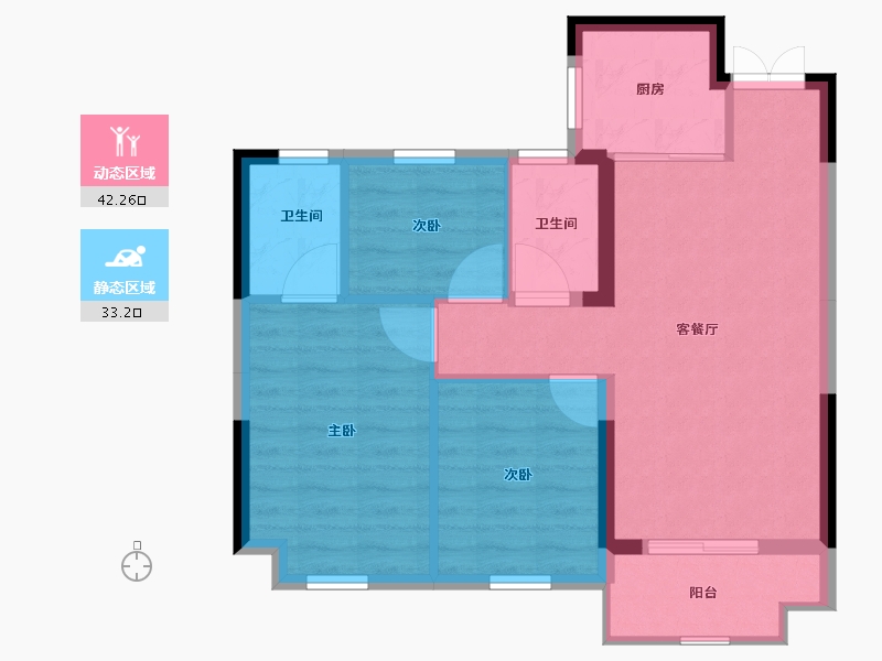 福建省-福州市-贵安新天地-67.88-户型库-动静分区