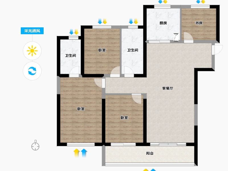 河南省-郑州市-融创城-114.01-户型库-采光通风