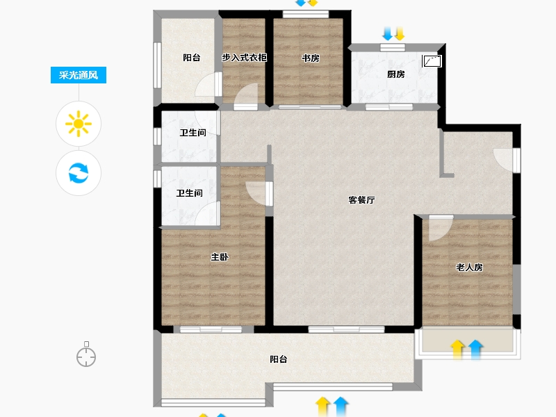 河南省-郑州市-融创城-110.99-户型库-采光通风