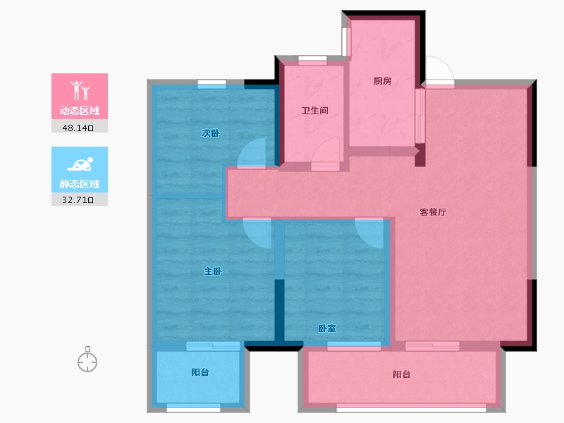 河南省-郑州市-大正·水晶森林-71.20-户型库-动静分区