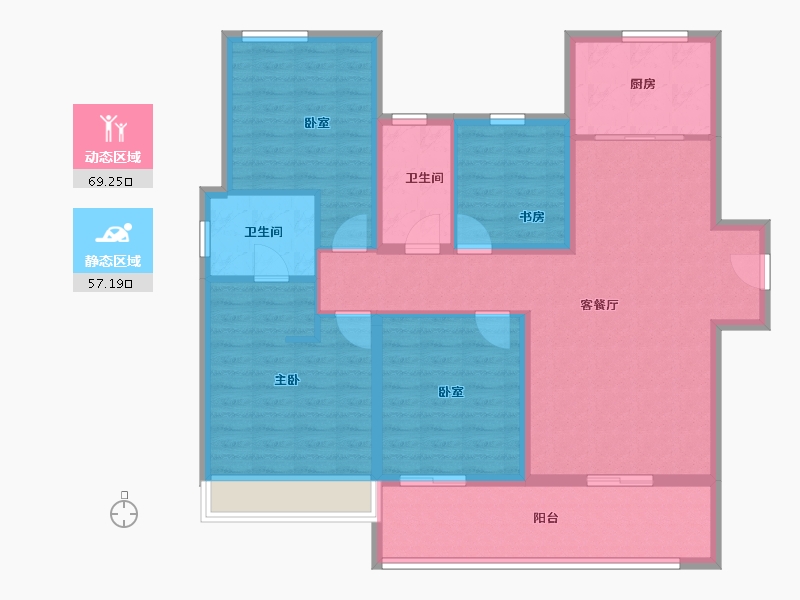 河南省-郑州市-东原阅城-113.60-户型库-动静分区