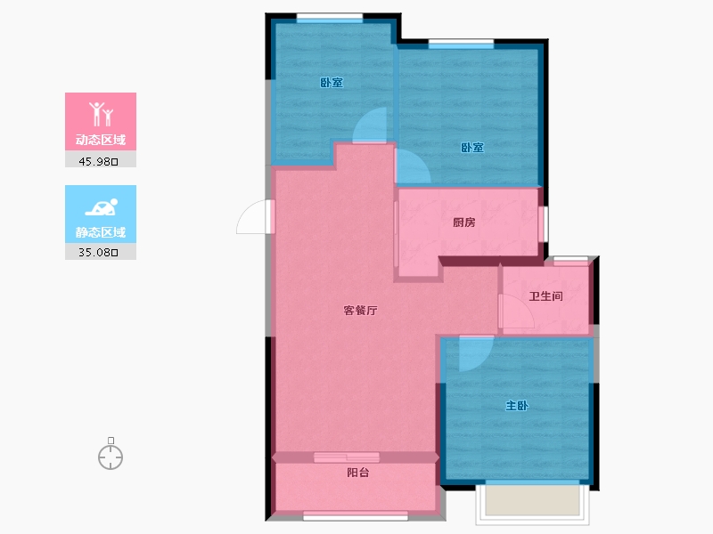 河南省-郑州市-东原阅城-72.80-户型库-动静分区