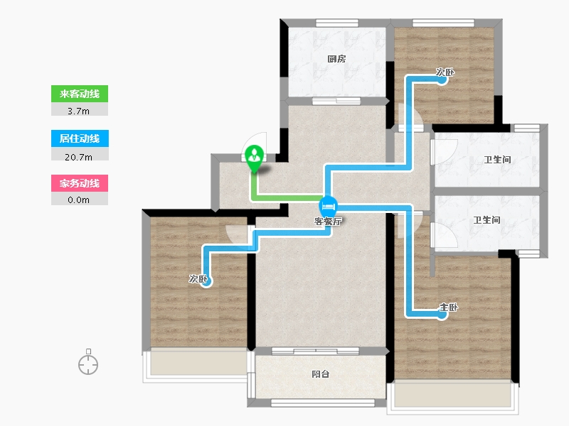 江苏省-苏州市-中国中铁·诺德国礼-94.41-户型库-动静线