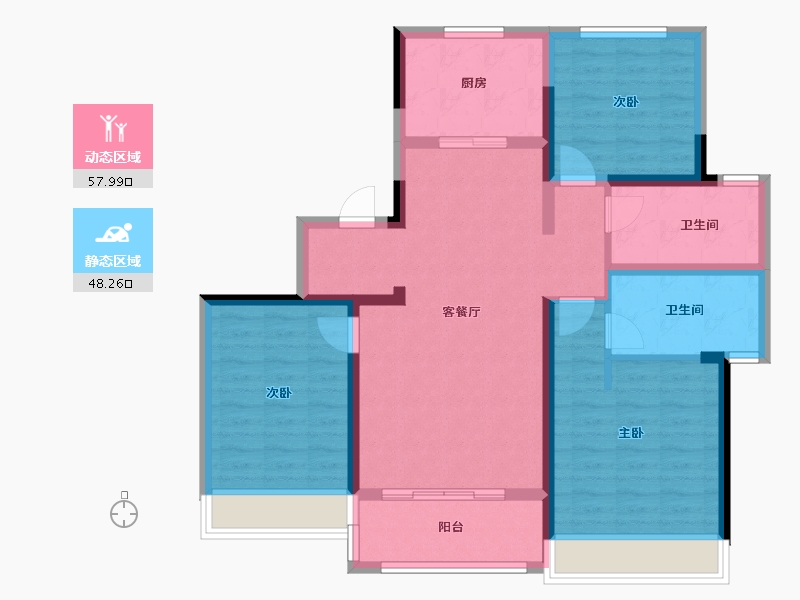 江苏省-苏州市-中国中铁·诺德国礼-94.41-户型库-动静分区