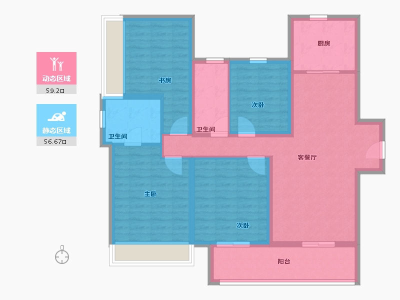 河南省-郑州市-东原阅城-103.21-户型库-动静分区