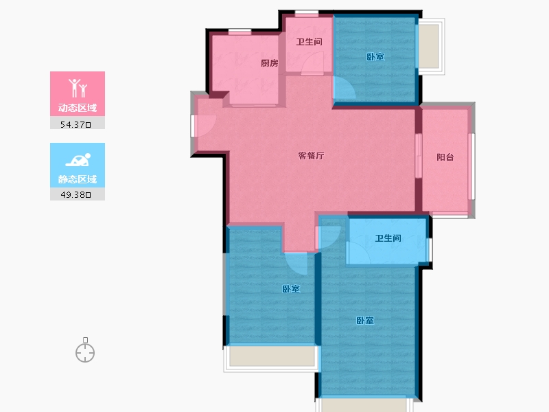 河南省-郑州市-东原阅城-92.80-户型库-动静分区