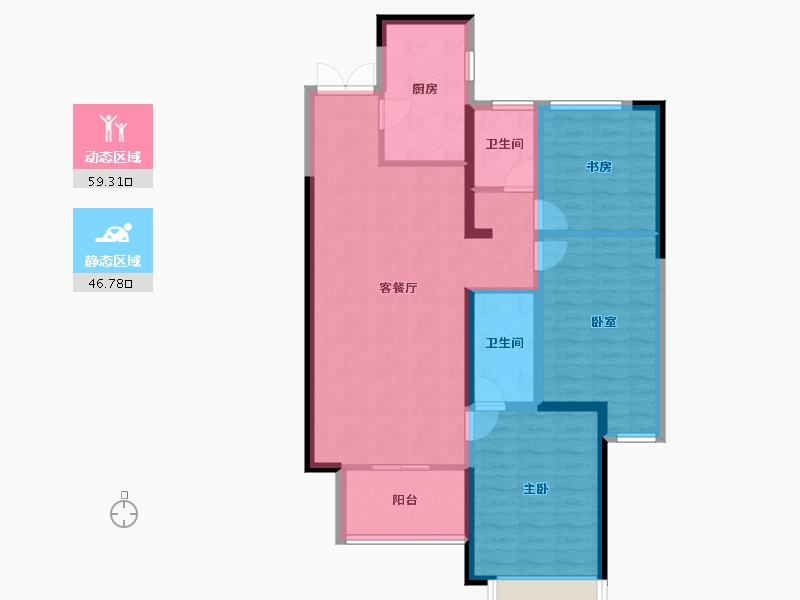 河南省-郑州市-申泰中原印象-95.21-户型库-动静分区