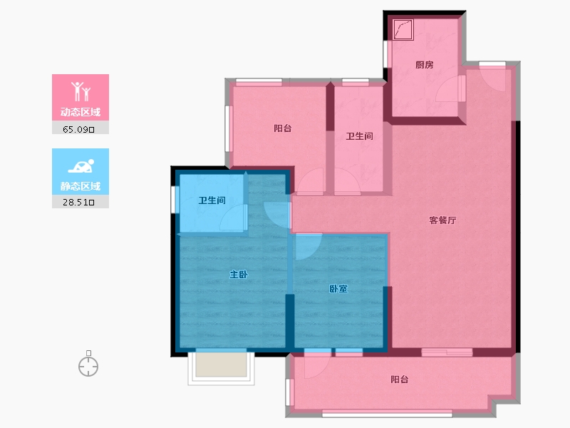 广东省-深圳市-碧桂园十里银滩维港湾-82.41-户型库-动静分区