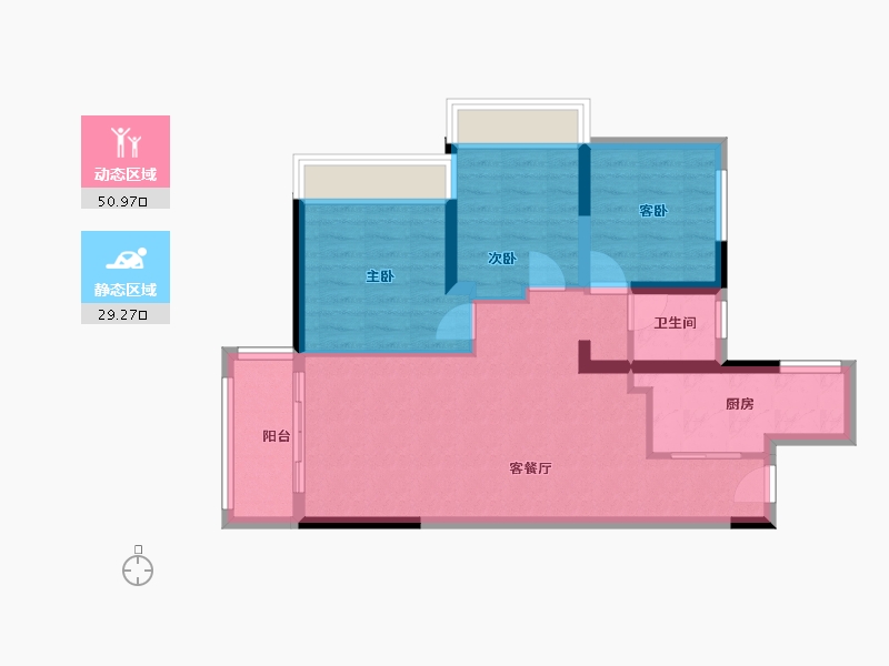 广东省-惠州市-昊翔源壹城中心-74.00-户型库-动静分区